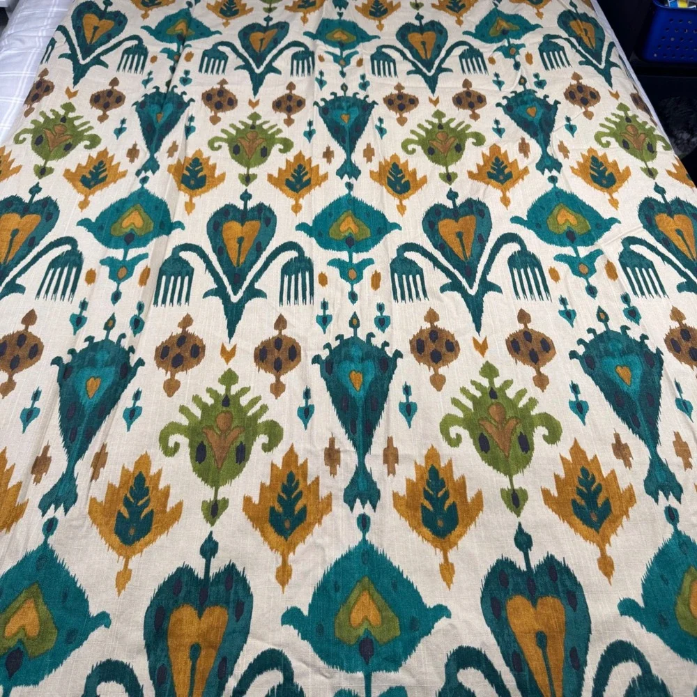 World Market Aberdeen Ikat Curtain Panels Pair Multi Color 48x80 Lined Cotton